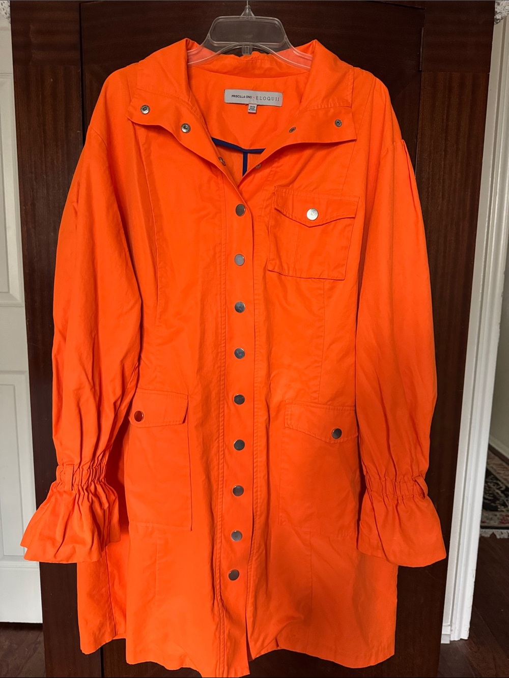 Plus Size Priscilla Ono Eloquii Bright Orange Utility Jacket